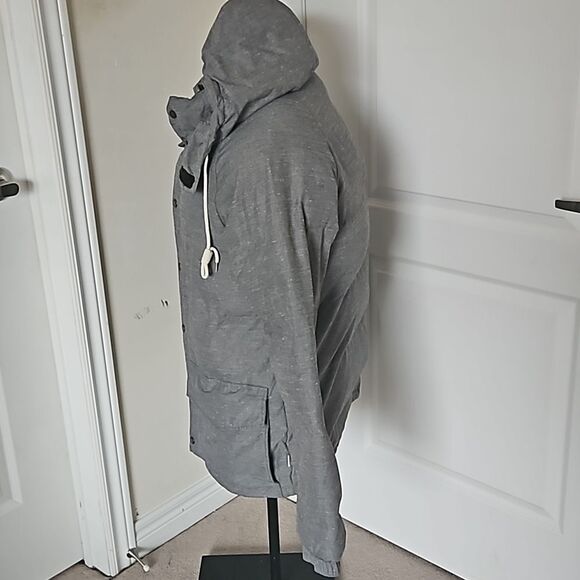 Vans Men's Puffy Zip-Up Hoodie Spring Jacket Gray Medium - Picture 3 of 16